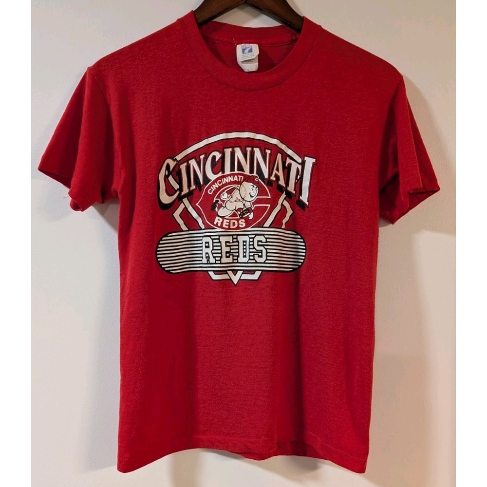 1980s 90s Cincinnati Reds Single Stitch Vintage T Shirt Big Red Thin Medium